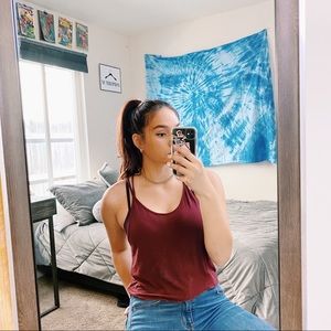 Brandy Melville Spaghetti Strap Maroon blouse